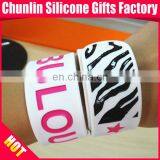 Debossed With Color Filled Silicone Slap Bracelet thumbnail-1