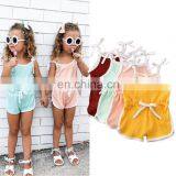 Toddler Girls Romper Short Jumpsuit Baby Ribbed thumbnail-1