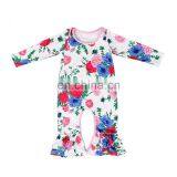Wholesale Baby Clothes Romper Long Sleeve 100% Cotton Ruffle Baby Romper thumbnail-3