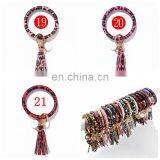 Family PU Leather Key Chain Adult Children Circle Tassel Bracelet Wristlet Keychains Snake Leopard Ring Wrist 21colors thumbnail-4