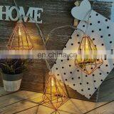 Good Quality Battery Powered LED Metal Diamond Shape String Light For Home Decoration