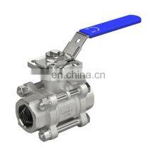 Bundor CF8/CF8M ss316 ball valve price list 4 inch 100mm 3PC Ball Valve with High Platform