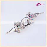 New Arrival Charming Designs Wedding Ornaments Metal Colorful Glass Heart Flower Hair Grips Crystal Dotted Hair Clips For Gifts thumbnail-4