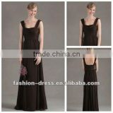 Sleeveless Chiffon A-line Floor-length Strapless Bridesmaid Dress