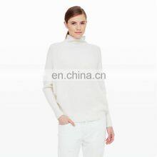 White Women Cashmere Turtleneck Sweater Bright Color Sweater thumbnail-1