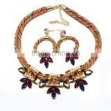Latest Design Popular Fashion African Beads Jewelry Set Handmade Indian Jewelry Necklace and Earring Bracelet Set thumbnail-4