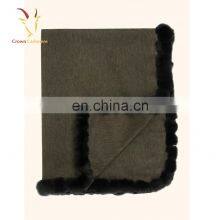 Pashmina Scarf Plaid Blanket Scarf With Fox Fur