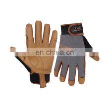 HANDLANDY Durable Flexible working gloves leather safety cowhide safety gloves mechanics gloves custom logo