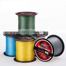 Popular 4 Strands 300m Strong Multifilament PE Tackle Fishing Line 6 Colors Polyethylene MAXPOWER Braided Line
