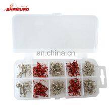 130pcs/set Treble Fishing Hook Set Size # 2/4/6/8/10 High Carbon Steel for Carp Fishing Hooks thumbnail-1