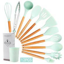 Eco-friendly Food Grade Gift Pack 12 Pcs Cooking Tools Kitchen Gadgets Silicone and Stainless Steel Kitchen Utensil Set thumbnail-5