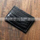 High Quality Wholesale Handmade Black Color Genuine Real Crocodile Alligator Skin Leather Credit Card Holder Purse Pocket Wallet thumbnail-5