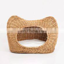Hot Sale Handcrafted Rattan Wicker Cat Bed With Cushion and Portable Eco - Friendly Cat House Wholesale Made in Vietnam