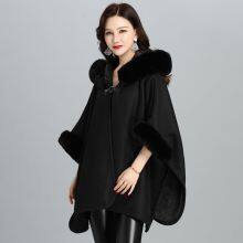 New Faux Fur 2025 Winter British Style Women's Fur Collar Shawl Coat thumbnail-3