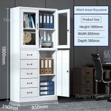 Multi-Functional Office Storage Cabinet – Combination Glass Doors & Drawers With Adjustable Shelving thumbnail-3