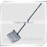 Horse stall plastic pitch fork with metal handle