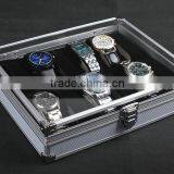 C67 ANPHY 12 Unit Watch Display Case Aluminium Watch Box Flannelette Quality Choice thumbnail-3