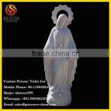 White Marble Virgin Mary Statue