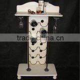 French Country Style Classic Shabby Chic Wood Wine Shelf for Living Room