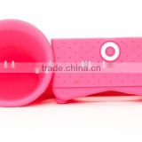 Printed Portable Silicone Horn Stand Mobile Phone Case Speaker