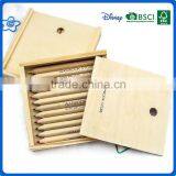 Hot Sale Wooden Colored Art Coloring Pencil Set Into Slidding Mini Drawer Wood Box Supplier's Choice thumbnail-5