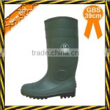 GBS green upper black sole pvc safety rain boots
