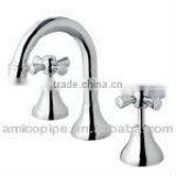 Deck Mount Double Handle Three Hole Basin Mixer