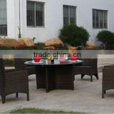Bistro rattan coffee table with 4 chairs set antique restaurant furniture