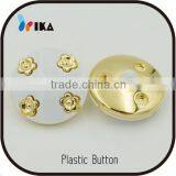 Plating Gold Flowers Plastic Combination ABS Button With Shank