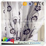 environmental friendly polyester flocked light sheer curtain fabric- make to order various design and color