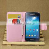 Hot Selling Ultra Thin Lichee PU Leather Case Wallet Folio Flip Cover for Samsung GALAXY S4 Mini I9190 thumbnail-4