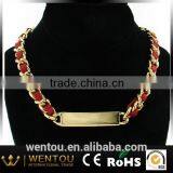 Short ID Necklace Metal Bold Leather Necklace thumbnail-1