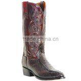 Black Cherry Tan Cowboy&cowgirl Handmade Genuine Leather Western Ostrich Leg Boots Wholesale thumbnail-1