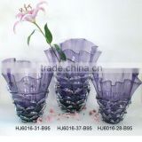 Art Glass flower vases in Violet