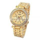 Geneva Rhinestone Diamond Metal Women Gold Wrist Watch thumbnail-4