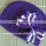 Hair Bow Crochet Newsboy Beanie Kufi Hats thumbnail-1