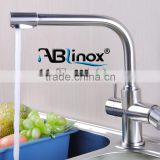 Healthy double holes stainless steel kitchen faucet