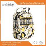 RE031 2015 New Arrival Cotton Floral Quilted Girl's Large School Laptop Backpack thumbnail-1