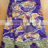 Hollandis Wax Mix Lace Fabric African Wax/ankara Printed Wax Mix Embroidered Lace thumbnail-2