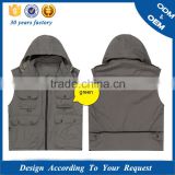 High quality wholesale multi-pocket photography taslon canvas photo vest