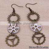 Cheap Fashion Imitation Jewelry New Popular Steampunk DIY 3pcs Gear Earrings Made in China Yiwu thumbnail-1