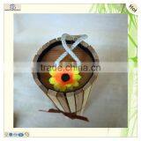 Handles Round Cylindrical Poplar Pine Wine Gift Box thumbnail-2