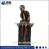 Bronze dancing hot Chinese young girl stocking figurine sculpture