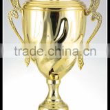 Custom design 2016 big size sports gold plate metal trophy cup factory