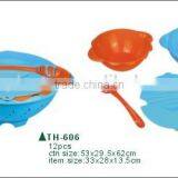 Salad Mixing Bowl Set With Plastic Salad Scoop Colander Mixing Bowl thumbnail-1