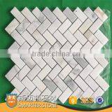 Calcutta Gold Brickbond 48x98 MM Subway White Tile ON MESH thumbnail-2