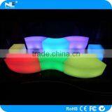 Multi-color Waterproof LED Glow Light Bench Stool / Modern LED Bent Bar Stools thumbnail-1