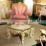 Luxurious Elegant Rococo Designed Carving White and Golden Tufted Crown Bed With Nightstand and Dressing Table BF12-05254f thumbnail-2