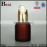Hot Products Dark Red Frosted Cosmetic Essence Perfume Glass Bottle 30ml Basket Dropper Bottle Glass China Suppliers thumbnail-1