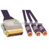 Moulded 21 PIN Plug Scart(180) to 3RCA Plug Scart Cable thumbnail-1